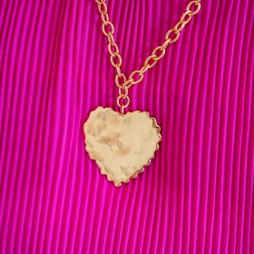 Dallas - Ruffle heart necklace - 18k Gold Plating