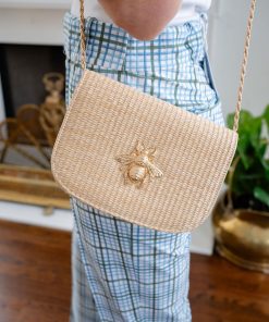 Ivy Straw Clutch- Gold Charm