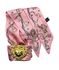 Heart Cuff - Pink Key Scarf