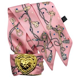 Heart Cuff - Pink Key Scarf