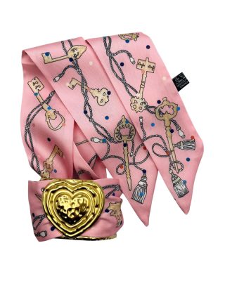 Heart Cuff - Pink Key Scarf