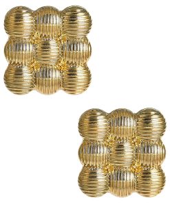 Ava - Statement Stud Earring - 18k Plated