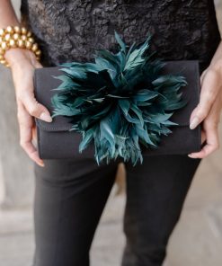 Avery Clutch -  Black - Feather
