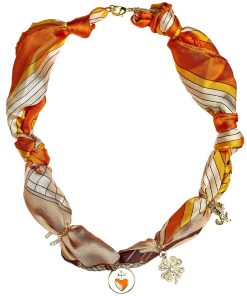 Bebe -  Horse Orange Charm - Scarf Necklace
