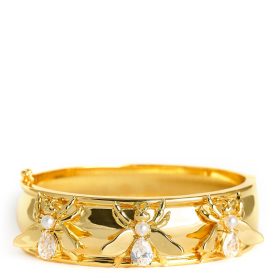 Bee Hinged Cuff - 18k Gold Plated