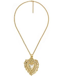 Bleeding Heart Charm Necklace - 18k Plated Necklace