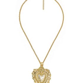 Bleeding Heart Charm Necklace - 18k Plated Necklace