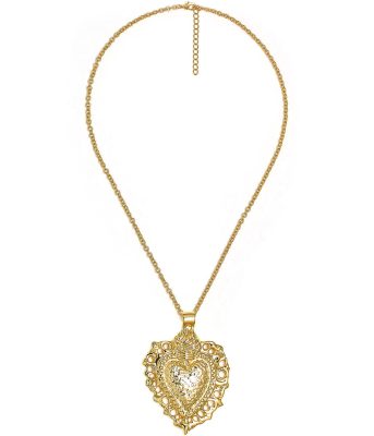 Bleeding Heart Charm Necklace - 18k Plated Necklace