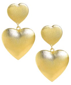 Scout - Brushed Gold Heart Earring- 18k Gold Plated