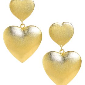 Scout - Brushed Gold Heart Earring- 18k Gold Plated