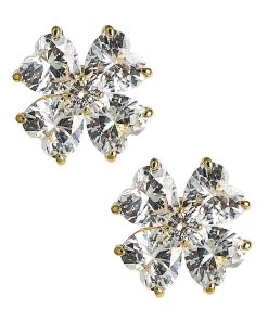 Catherine - Clover Stone Stud Earring - 18k Gold Plated-Darby Clark Collection