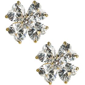 Catherine - Clover Stone Stud Earring - 18k Gold Plated-Darby Clark Collection