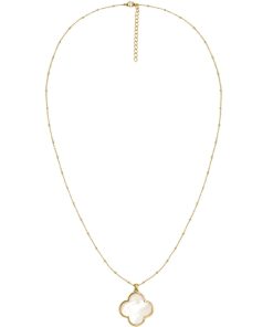 Dakota Clover Necklace - 18k Plated- Mother of Pearl-Kristin Kennedy Collection