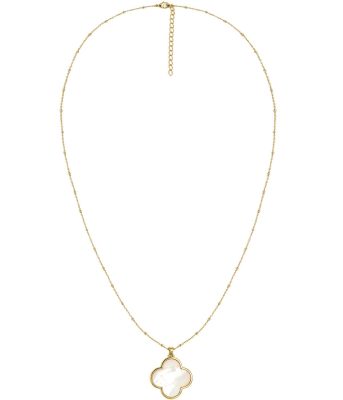 Dakota Clover Necklace - 18k Plated- Mother of Pearl-Kristin Kennedy Collection