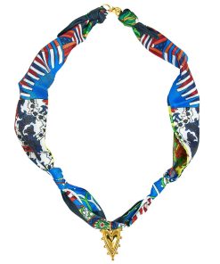 Darby Blue Heart Scarf Necklace