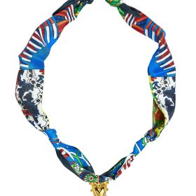 Darby Blue Heart Scarf Necklace