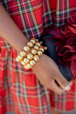 Georgia Beaded Bracelet Stack  - 3 - 14mm All Gold Bracelets