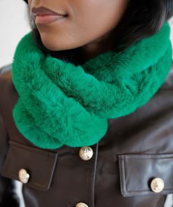 Green Snood- Faux Fur Scarf