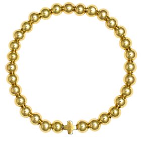 Hadley Cross -  18k Gold Plated Beaded Bracelets