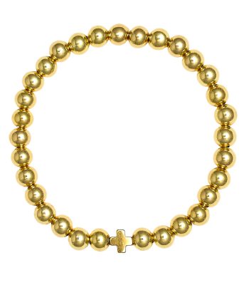 Hadley Cross -  18k Gold Plated Beaded Bracelets