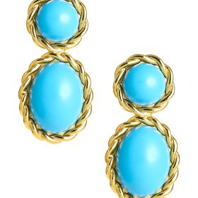 Jackie Earring in Turquoise & 18k Gold Plated - Belle of the Ball Collection