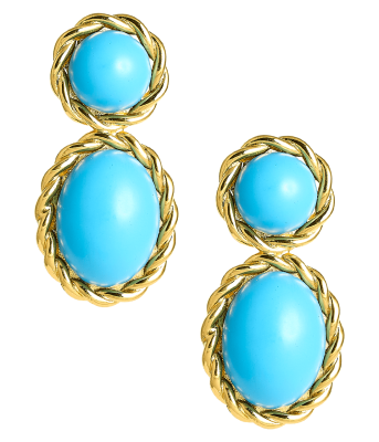 Jackie Earring in Turquoise & 18k Gold Plated - Belle of the Ball Collection