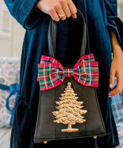 Jackie - Holiday Bow & Gold Adornment