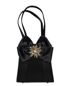 Jackie - Satin Bow & Rhinestone Adornment