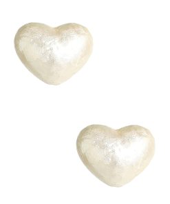 Lainey Heart - Cotton Pearl Studs - 18k Gold Plated