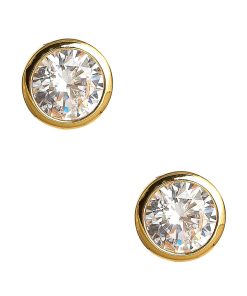 Large Bezel Stud - 18k Gold Plated