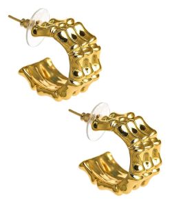 Anna Bamboo Hoop Earring  - 18k Gold Plated