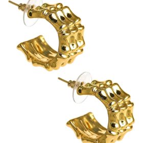 Anna Bamboo Hoop Earring  - 18k Gold Plated