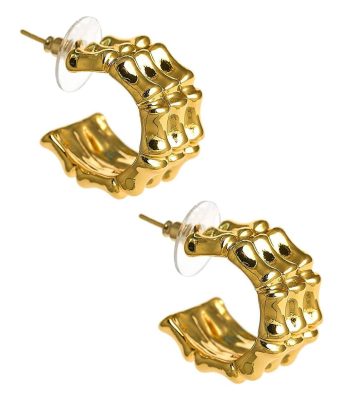 Anna Bamboo Hoop Earring  - 18k Gold Plated