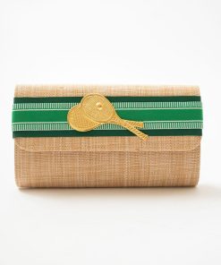 Avery Straw Clutch Green Palm Hunter Layer Double Tennis Rackets