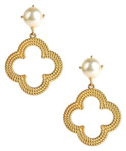 Bryn - Gold & Pearl Top Earring
