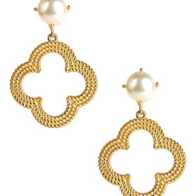 Bryn - Gold & Pearl Top Earring