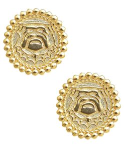Bulldog Coin Stud - Gold Earring
