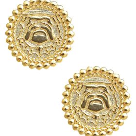 Bulldog Coin Stud - Gold Earring
