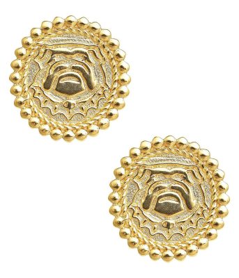 Bulldog Coin Stud - Gold Earring