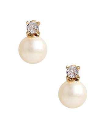 Carolyn- Small Rhinestone and Pearl Stud - Belle of the Ball