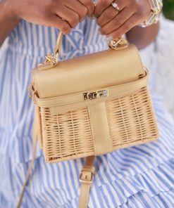 Celine Wicker Handbag- Gold