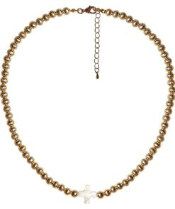 Diana Single Strand 6mm Mother Pearl Single Cross