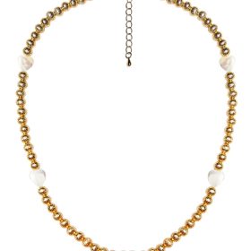Diana Single Strand Beaded Necklace 6mm - Multi Mother of Pearl Heart