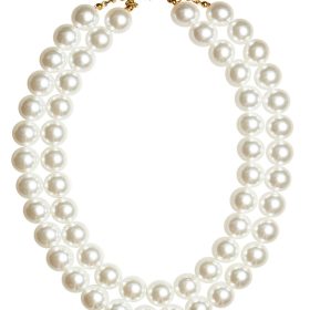Double Birdie - Pearl  Statement Necklace