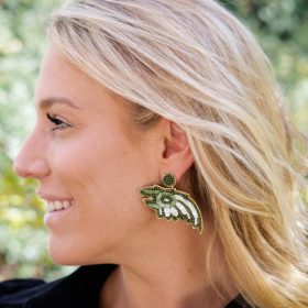 Eagles Head  - Fabric Backed Earrings