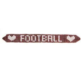 Football - Flat Adjustable Beaded Bracelet