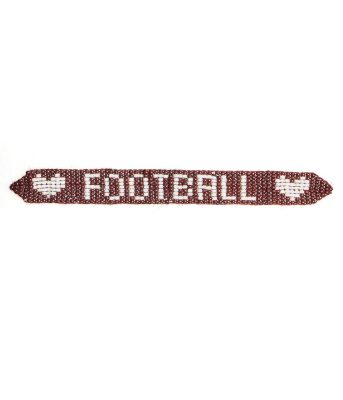 Football - Flat Adjustable Beaded Bracelet