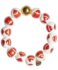 Georgia Ceramic and Gold Beaded Football Bracelet
