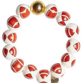 Georgia Ceramic and Gold Beaded Football Bracelet