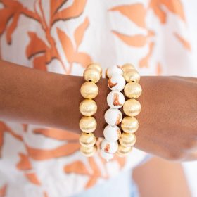 Georgia Cowboy Boot - Brown Boot & 2 Gold 14mm - Bracelet Bundle - Brooke Wright x Lisi Lerch Collection
